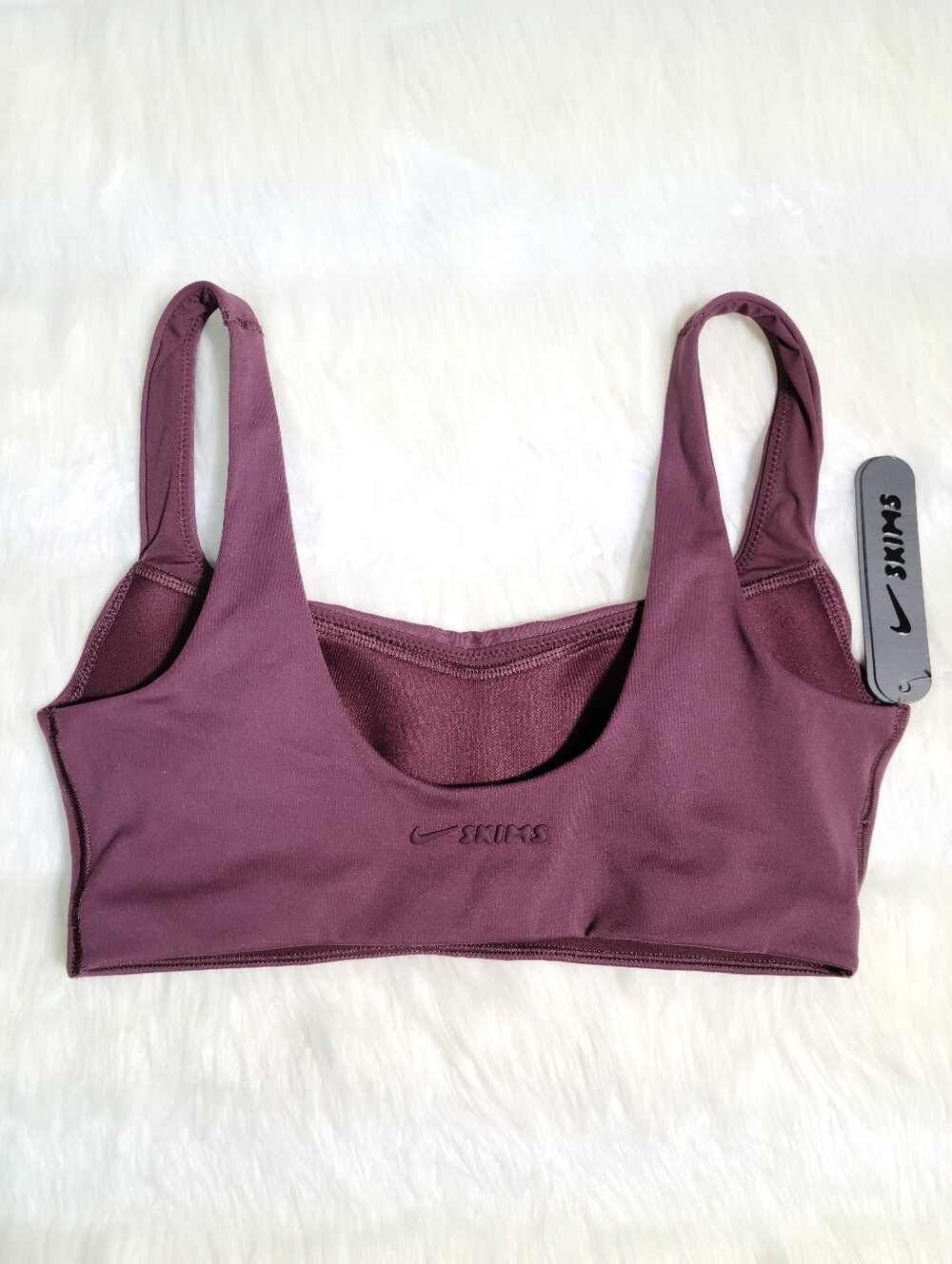 Nike SKIMS Matte Scoop Neck Bra Purple Currant Women XS NEW - Picture 2 of 6